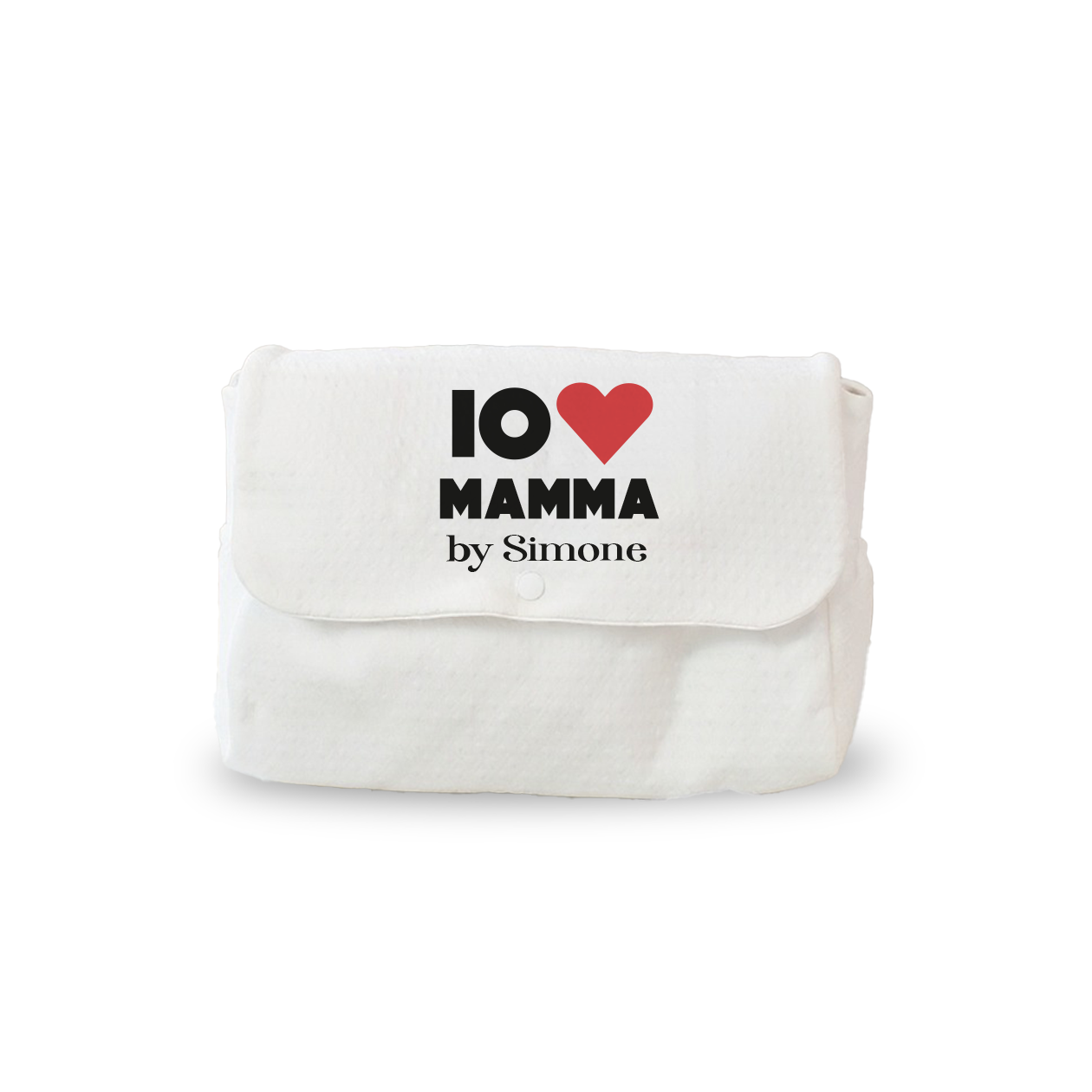 Io amo mamma - Borsa Fasciatoio per Neonato personalizzata con nome