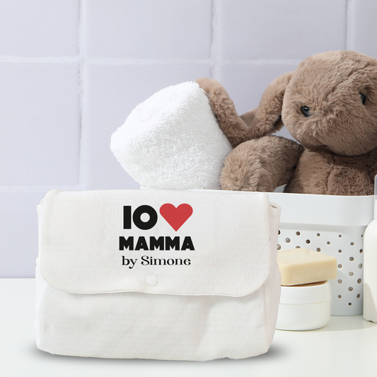 Io amo mamma - Borsa Fasciatoio per Neonato personalizzata con nome