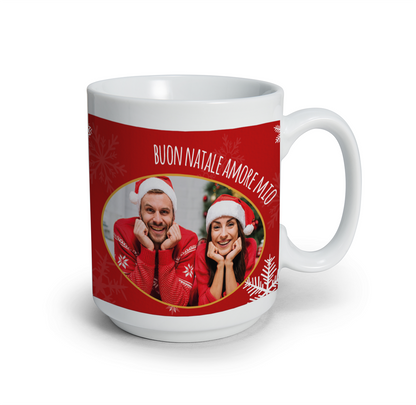 Buon Natale amore mio - Tazza mug - idea regalo Natale - personalizzato con foto