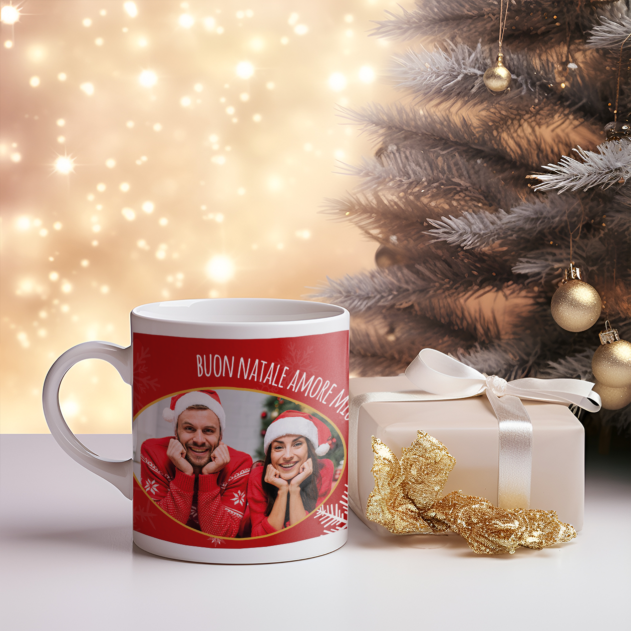 Buon Natale amore mio - Tazza mug - idea regalo Natale - personalizzato con foto