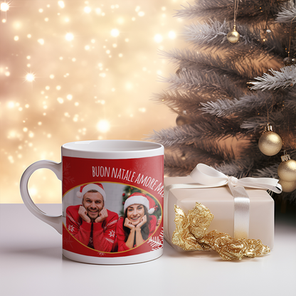 Buon Natale amore mio - Tazza mug - idea regalo Natale - personalizzato con foto