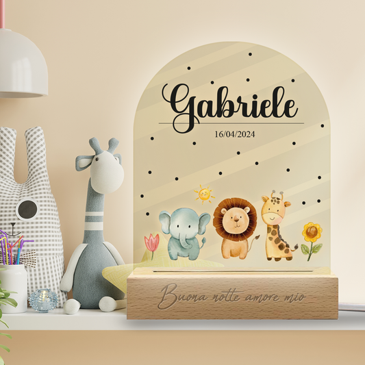 Buona notte amore mio - Lampada - Plexiglass personalizzata con nome e data