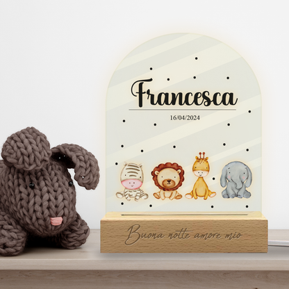 Dolce notte amore mio - Lampada - Plexiglass personalizzata con nome e data