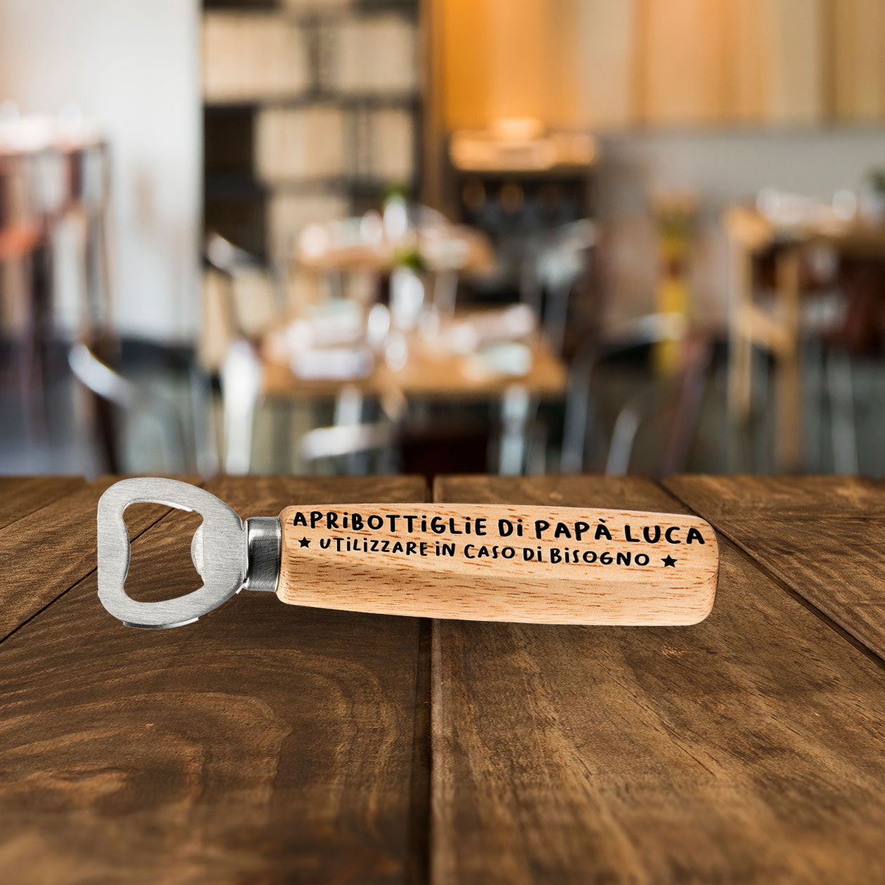 Apribottiglie di papà - Apribottiglie in legno - personalizzato con nome