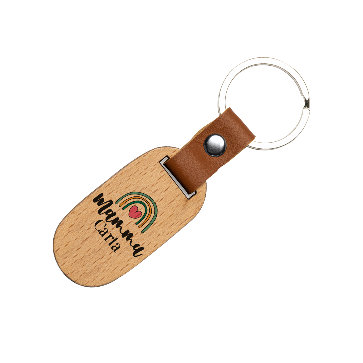 Mamma rainbow - Portachiavi in Legno personalizzato con nome