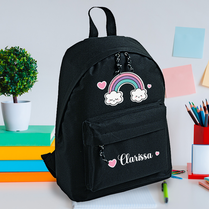 Rainbow Heart - zaino scuola - personalizzato con nome