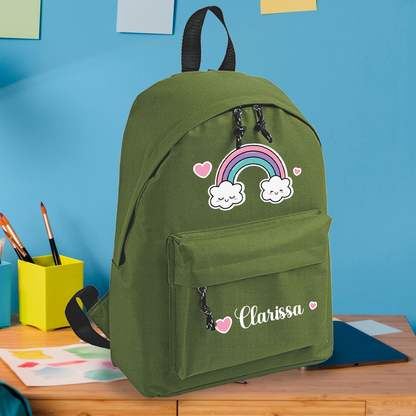 Rainbow Heart - zaino scuola - personalizzato con nome