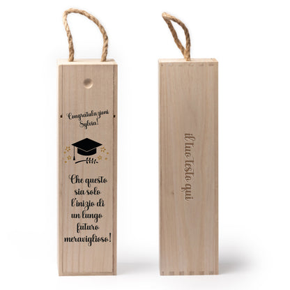 Congratulazioni - portabottiglia in legno - personalizzato