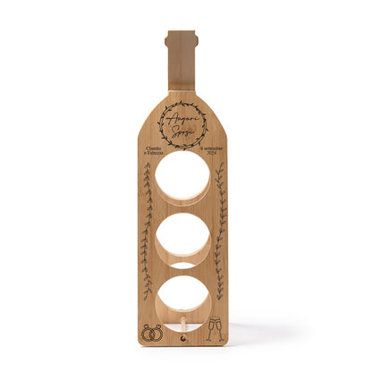 Auguri sposi - Portabottiglie in legno - personalizzato