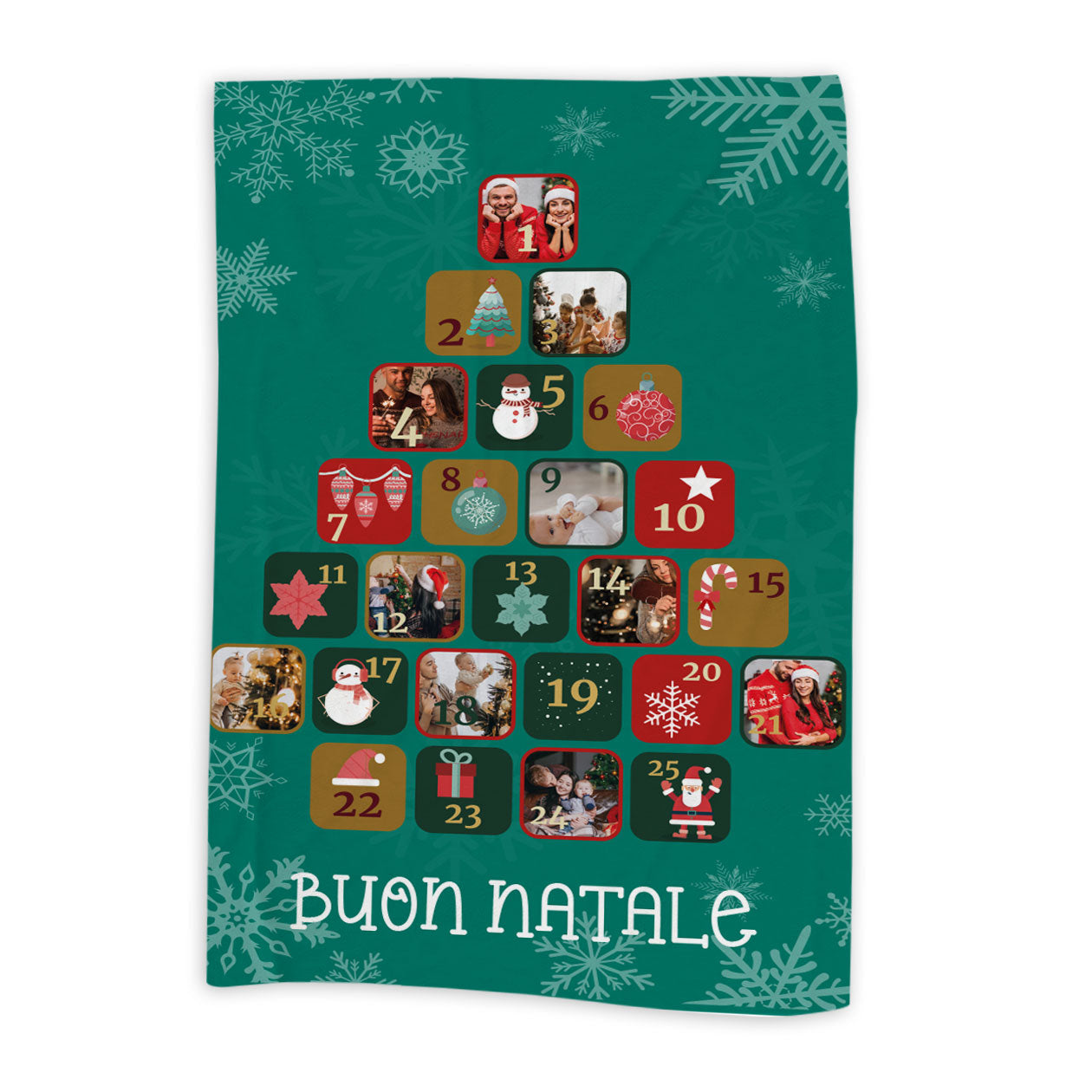 Buon Natale - Plaid, coperta Natalizia Idea Regalo Natale - personalizzato con foto