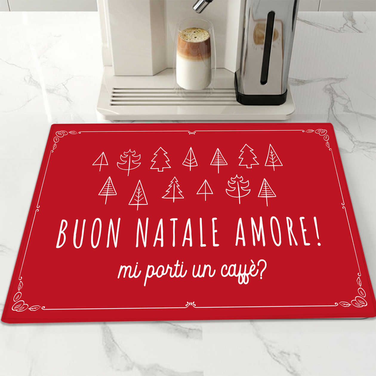 Buon Natale amore - Tappetino per Macchina del caffè  con Retro in Gomma Tappeto 30x40cm