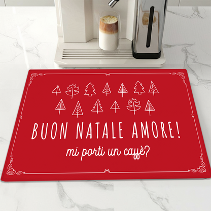 Buon Natale amore - Tappetino per Macchina del caffè  con Retro in Gomma Tappeto 30x40cm