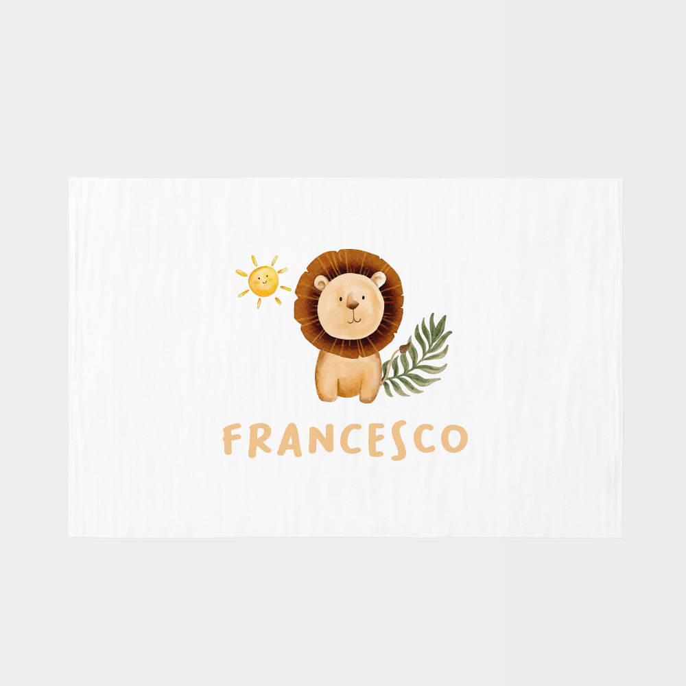 Baby Lyon - Set 3 pezzi mussole personalizzate con nome