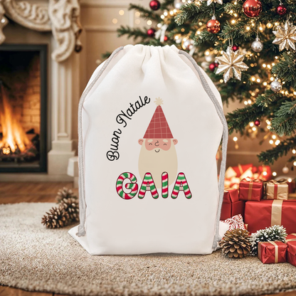 Buon Natale - Sacchetto - personalizzato con nome