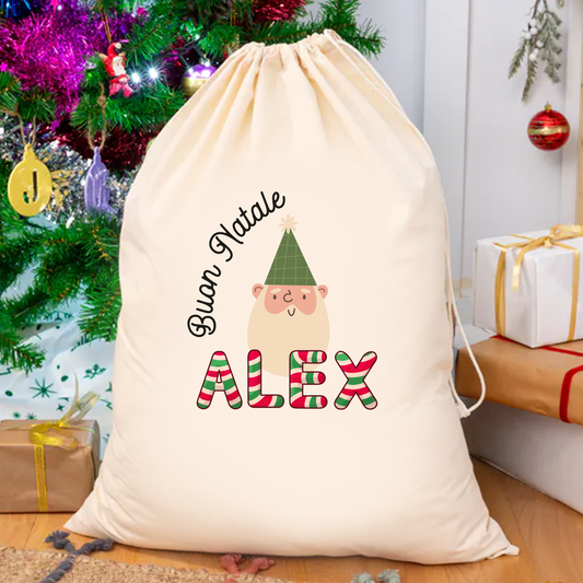 Buon Natale Green - Sacchetto - personalizzato con nome