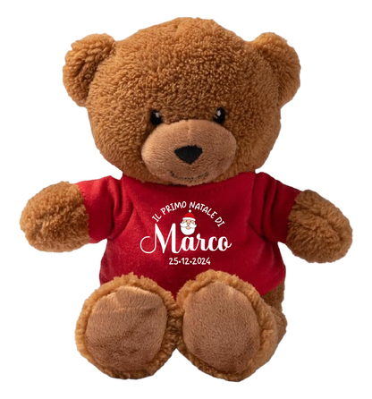 Il primo Natale - Teddy - Orsacchiotto di Peluche con Maglietta Personalizzata