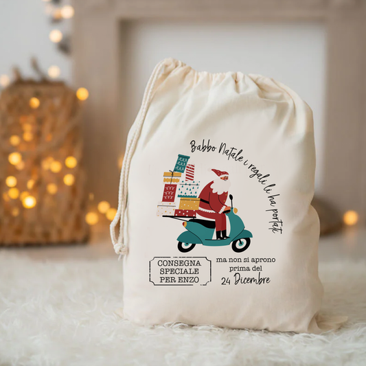Babbo Natale i regali li ha portati - Sacchetto - personalizzato con nome