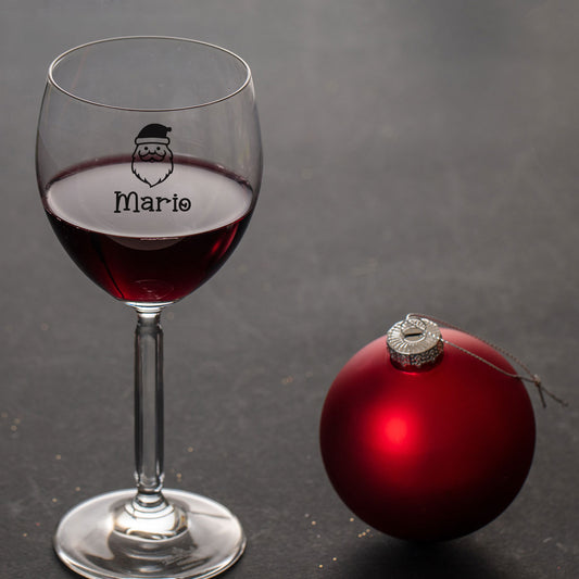 Santa Claus - Calice Bicchiere da Vino - personalizzato con nome