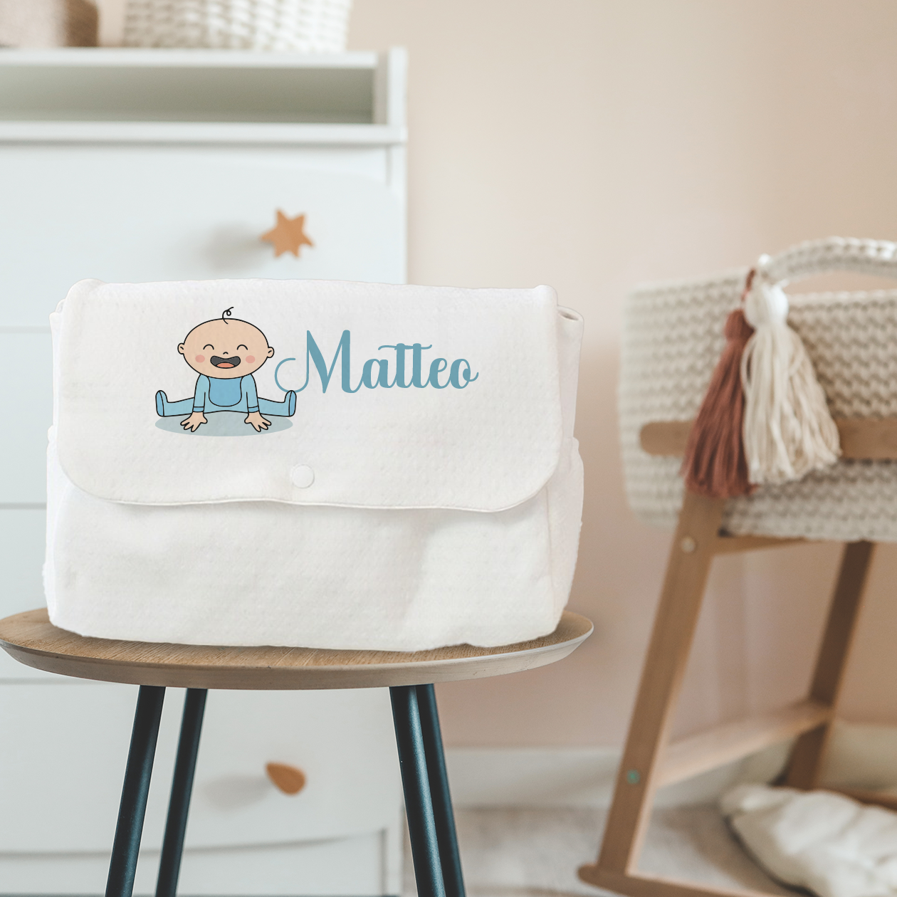 Baby Boy Name - Borsa Fasciatoio per Neonato personalizzata con nome