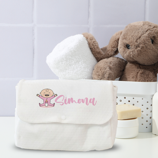 Baby Girl Name - Borsa Fasciatoio per Neonato personalizzata con nome