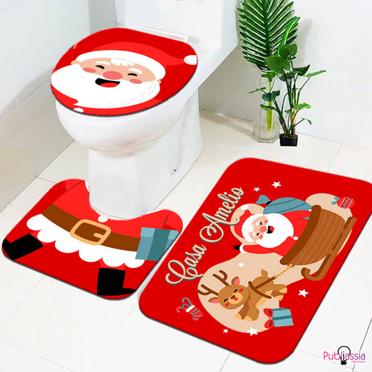 Merry Christmas - Set tris tappeti da bagno