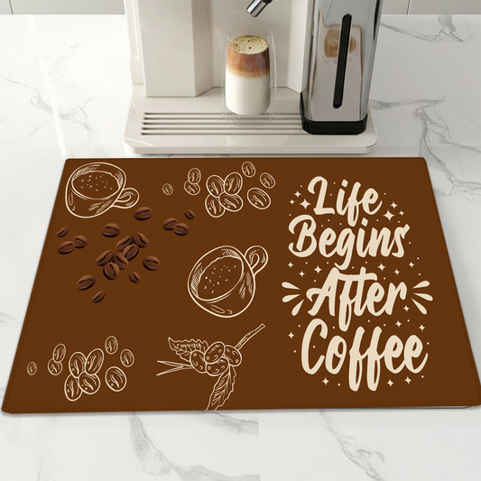 After coffee - Tappetino per Macchina del caffè  con Retro in Gomma Tappeto 30x40cm