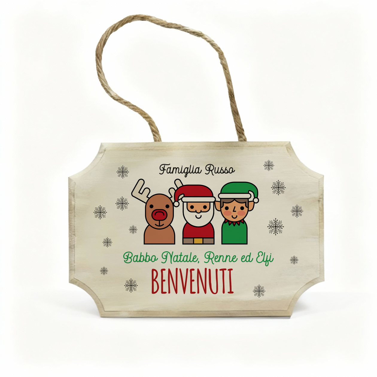 Benvenuto Babbo Natale - fuoriporta in legno