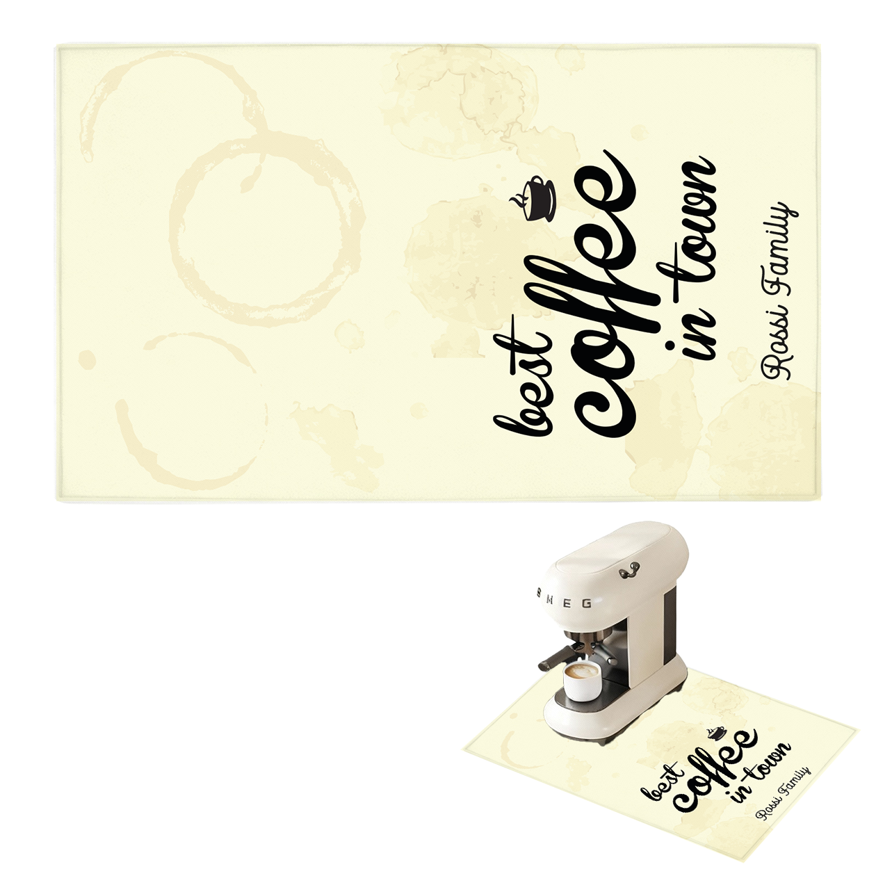 Best coffee in town - Tappetino per Macchina del caffè  con Retro in Gomma Tappeto 30x40cm - personalizzato