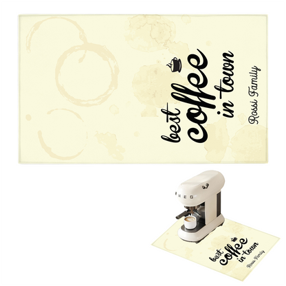 Best coffee in town - Tappetino per Macchina del caffè  con Retro in Gomma Tappeto 30x40cm - personalizzato
