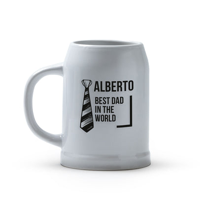 Best dad in the world - Caraffa in ceramica - personalizzata con nome