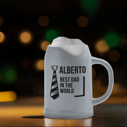 Best dad in the world - Caraffa in ceramica - personalizzata con nome