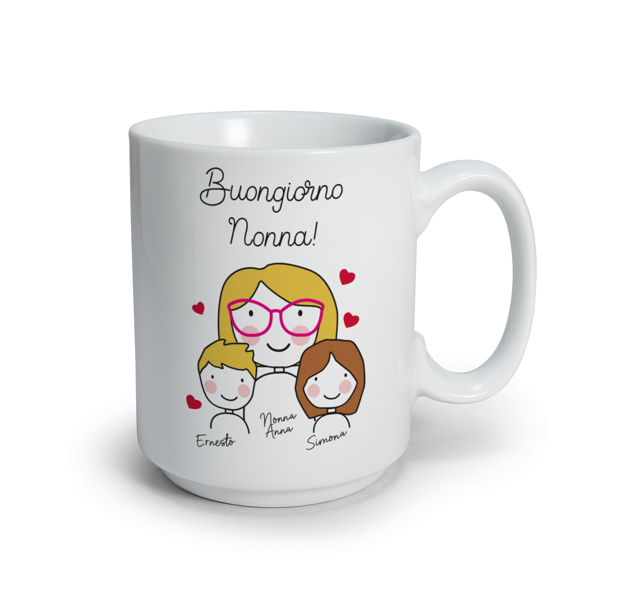Buongiorno nonna - Tazza mug - personalizzata con nomi