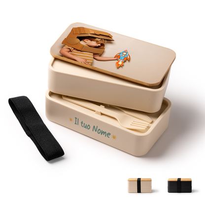 Boy - Scatola per il pranzo - personalizzato con foto e nome