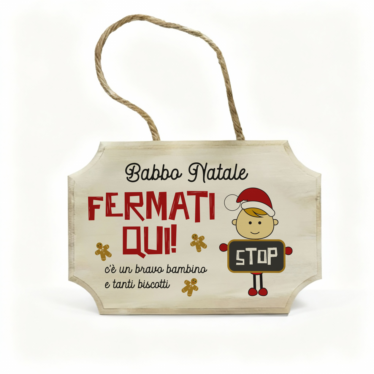 Babbo Natale Stop - fuoriporta in legno