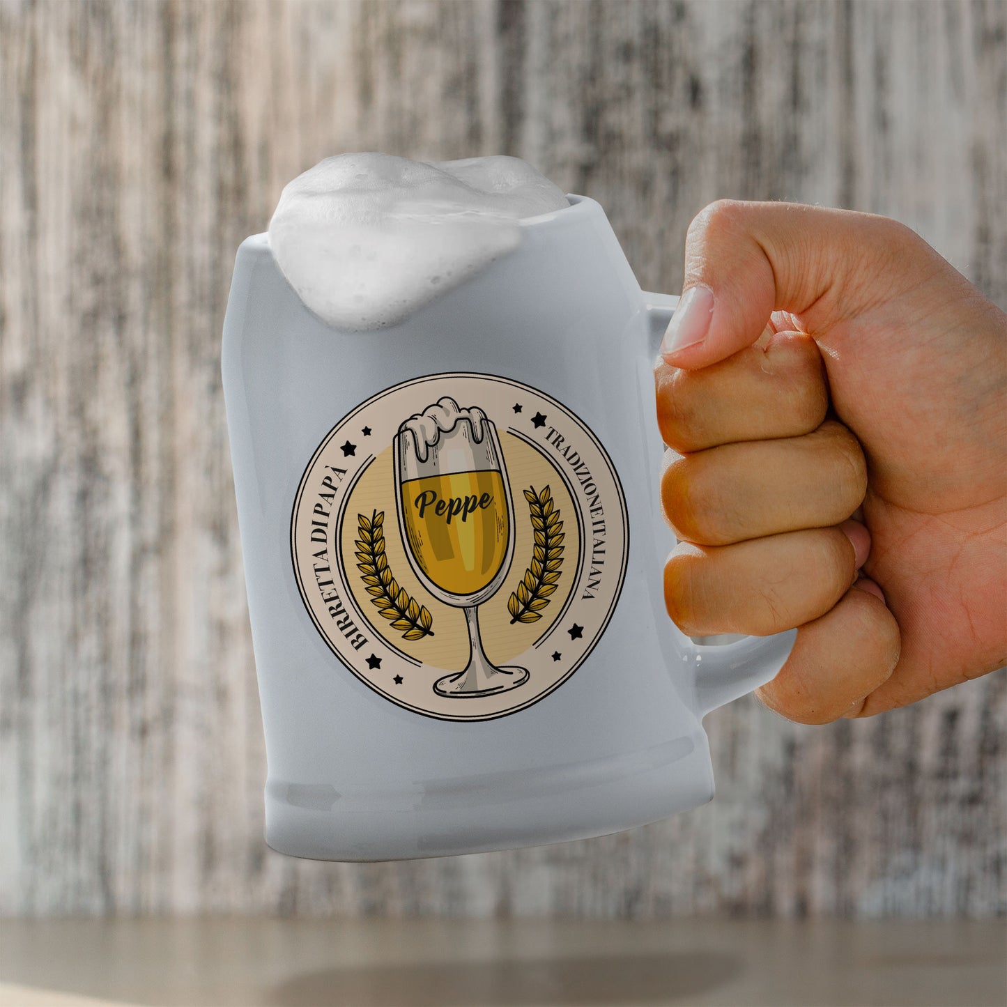 Birretta di papà - Caraffa in ceramica - personalizzata con nome