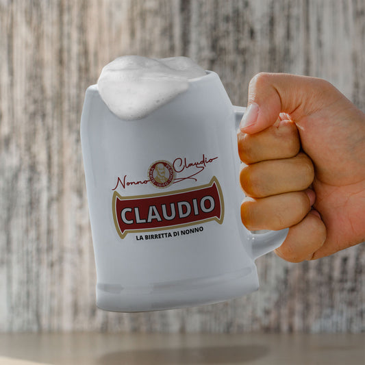 La birretta di nonno - Caraffa in ceramica- personalizzata con nome