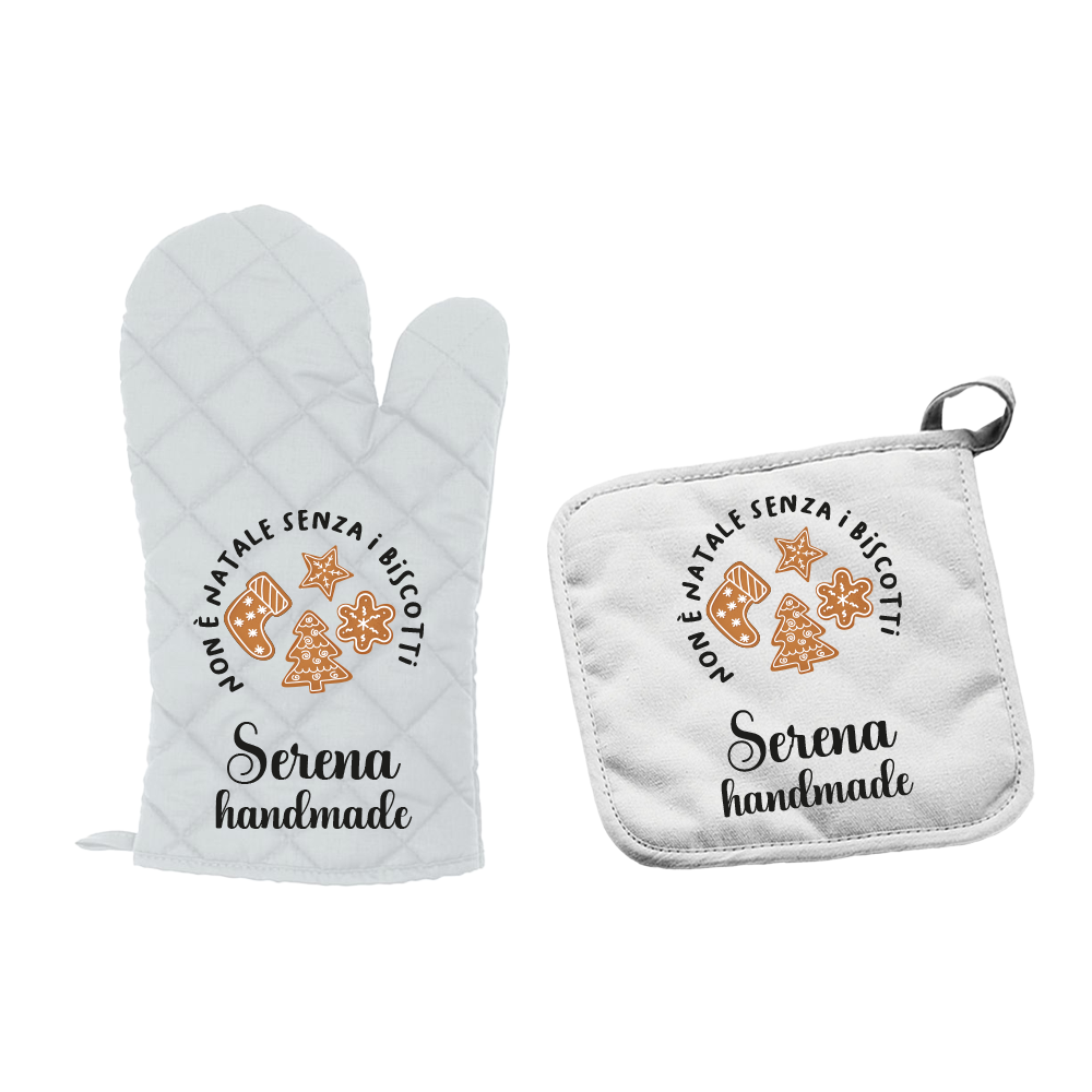 Handmade - Set da Cucina Guanto e Presina - personalizzato con nome
