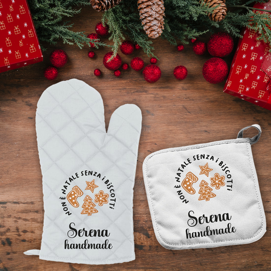 Handmade - Set da Cucina Guanto e Presina - personalizzato con nome