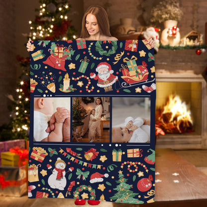Merry Christmas - Plaid, coperta Natalizia Idea Regalo Natale - personalizzato con foto