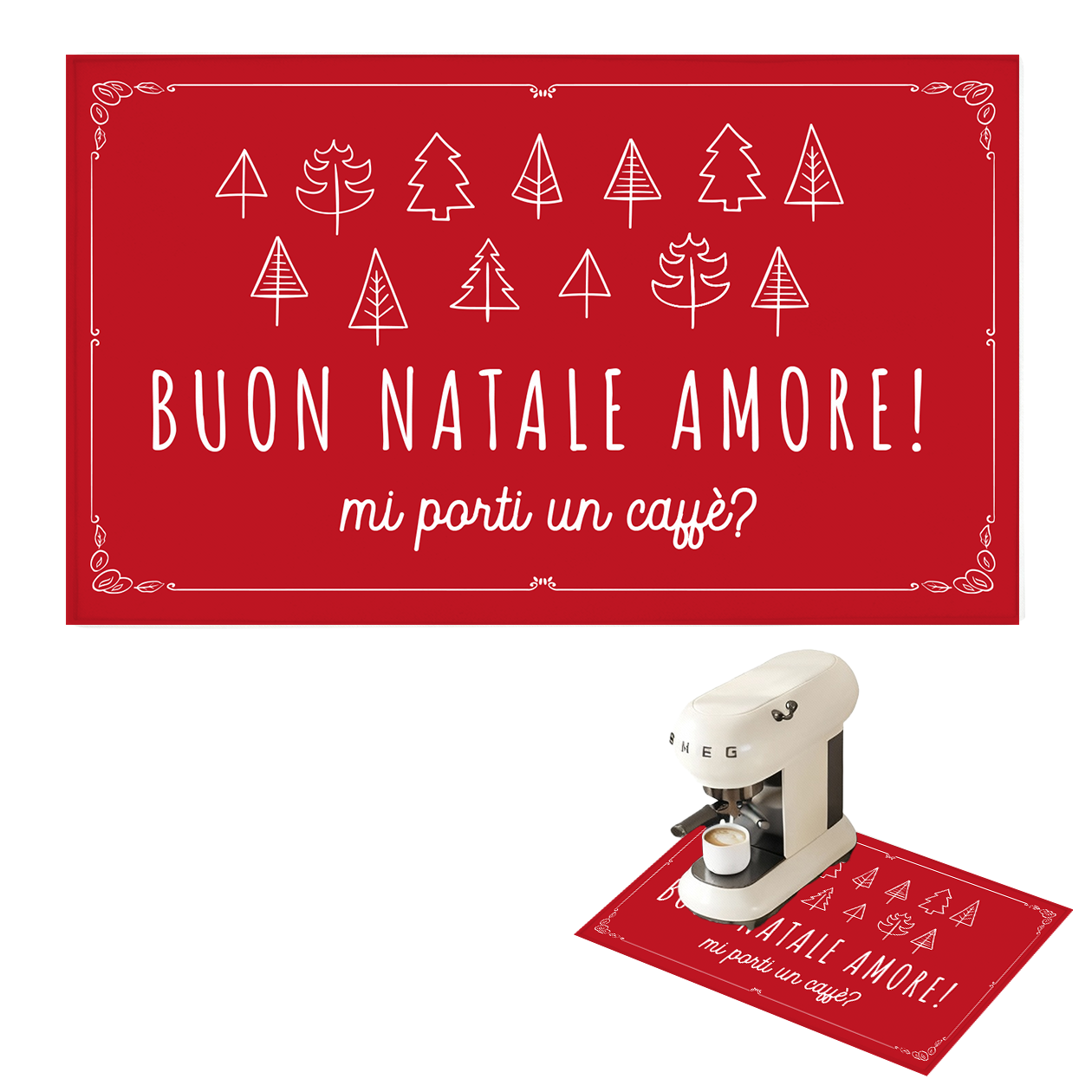 Buon Natale amore - Tappetino per Macchina del caffè  con Retro in Gomma Tappeto 30x40cm