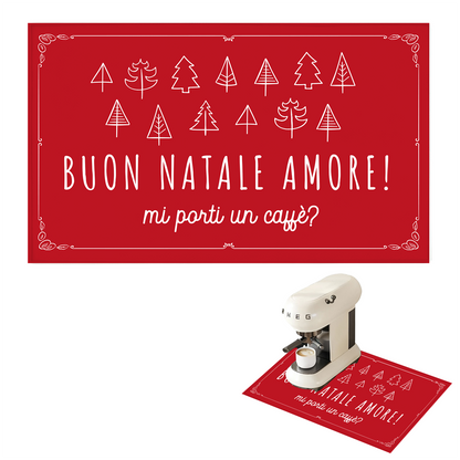 Buon Natale amore - Tappetino per Macchina del caffè  con Retro in Gomma Tappeto 30x40cm