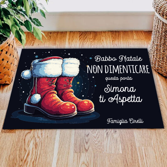 Babbo Natale non dimenticare questa porta - Tappeto - personalizzato