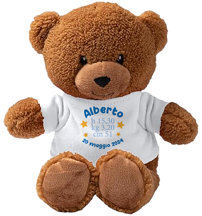 Boy Star - Teddy - Orsacchiotto di Peluche con Maglietta Personalizzata