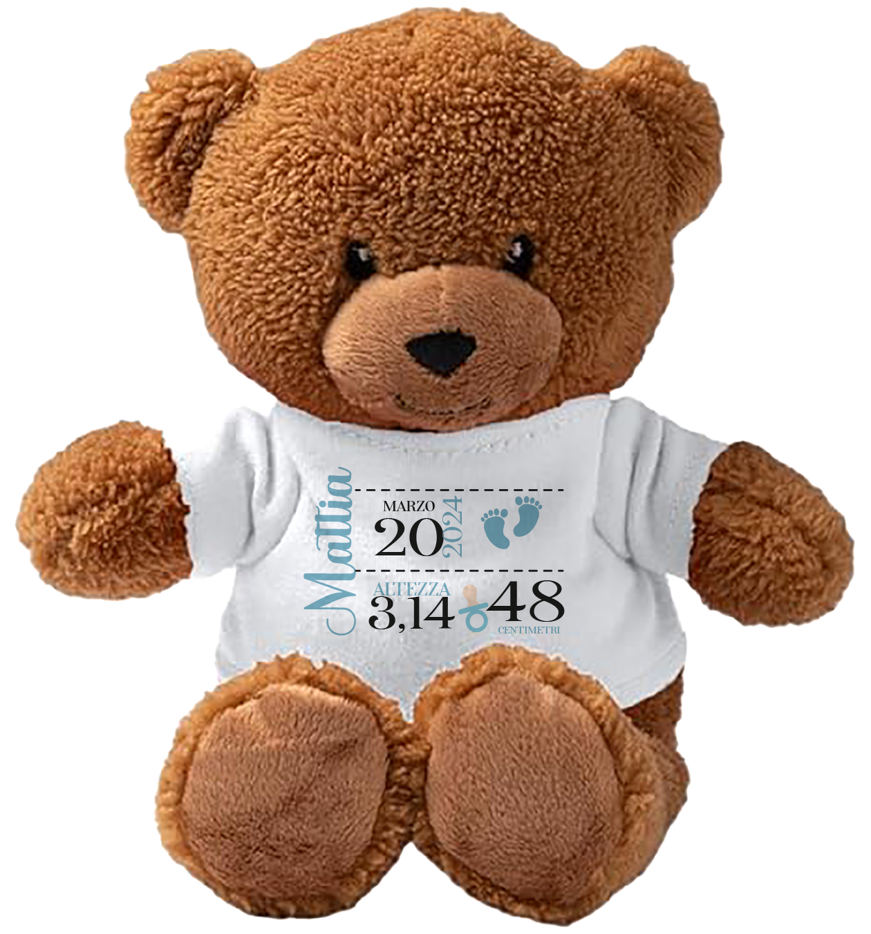 Boy - Teddy - Orsacchiotto di Peluche con Maglietta Personalizzata