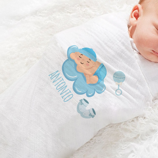 Baby Dreams - Set 3 pezzi mussole personalizzate con nome