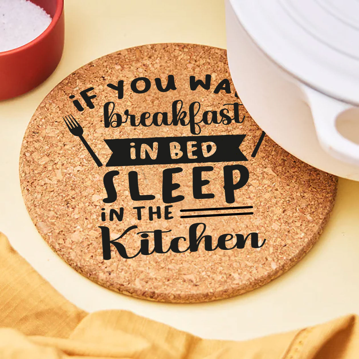 Kitchen is closed - Set da 3 pezzi Sottopentola in sughero naturale 19cm