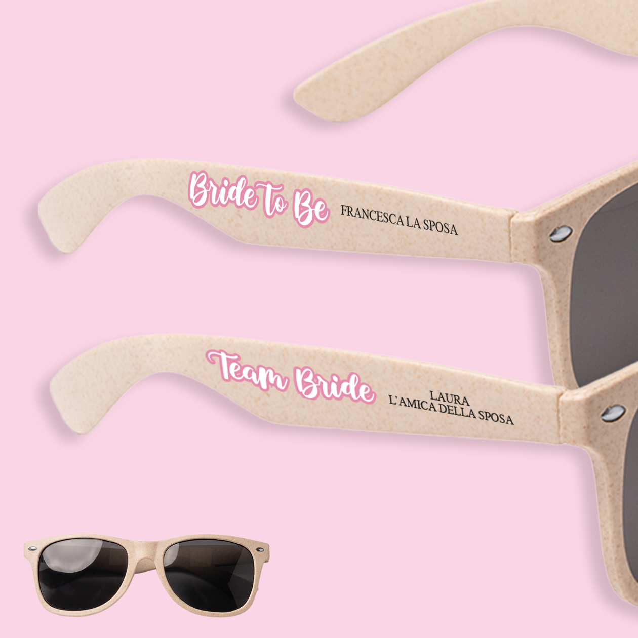 Team Bride - Set da 5 occhiali da sole - personalizzati con nome