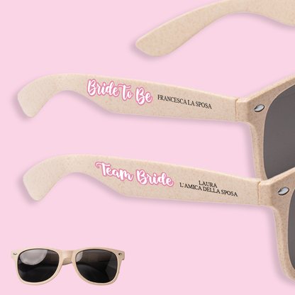 Team Bride - Set da 5 occhiali da sole - personalizzati con nome