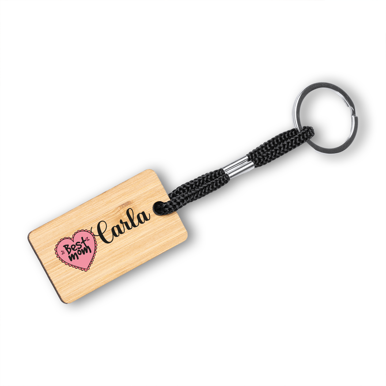 Best mom - Portachiavi in Legno personalizzato con nome