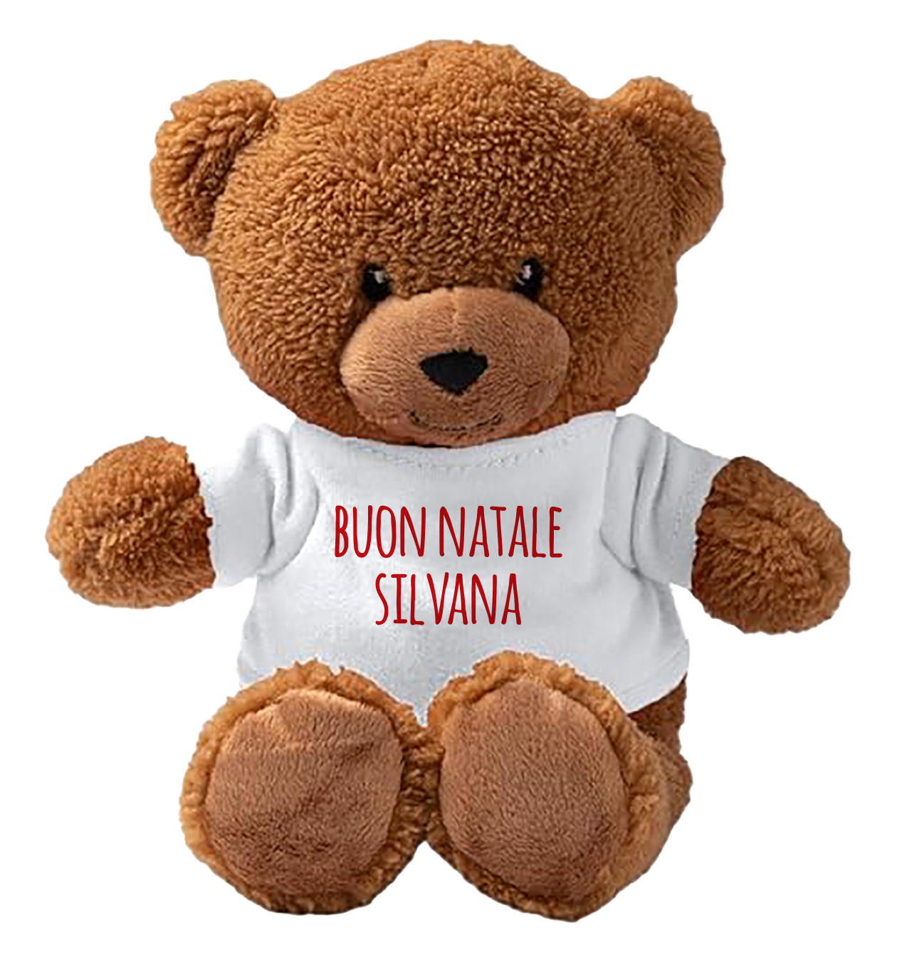 Buon Natale - Teddy - Orsacchiotto di Peluche con Maglietta Personalizzata